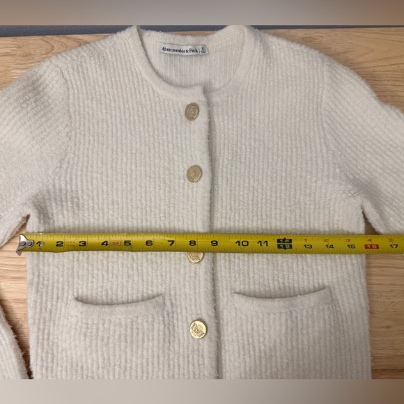 Abercrombie & Fitch Sweaters - Abercrombie & Fitch Sweater Women Luxeloft Gold Button Tweed Cardigan Elegant S